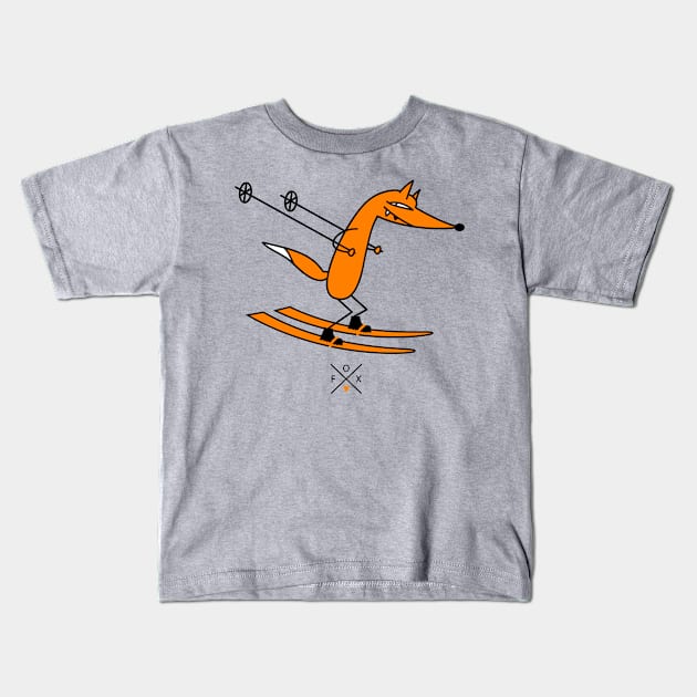 Fuchs is skiing Kids T-Shirt by spontania